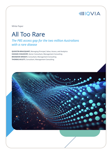 IQVIA All Too Rare PBS access gap white paper cover