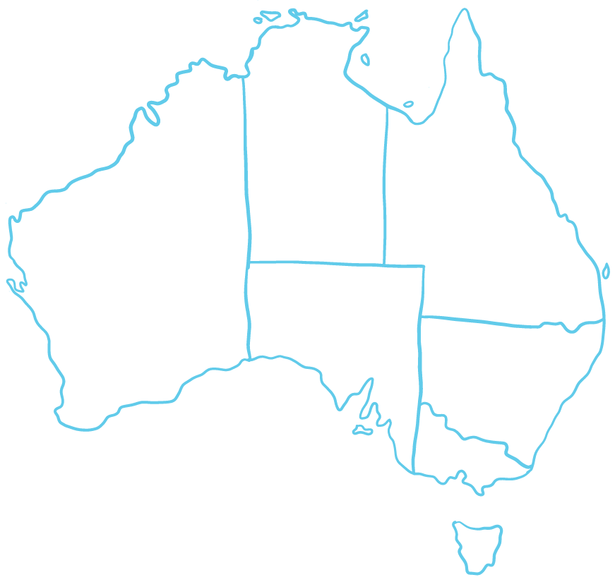 Map of Australia showing rare disease patients by state and territory